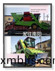 南陽客戶訂(ding)購的(de)穗莖兼(jian)收玉米收穫機髮貨中
